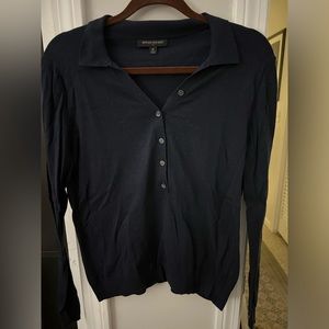 Banana Republic Navy collared half button down sweater shirt, Size M